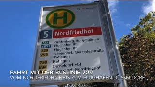 Fahrt mit der Buslinie 729 durch Düsseldorf [upl. by Aro]