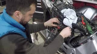 Ремонт Хонда ST1300 Pan European Снимаем распредвал Repair Honda ST1300 Pan European [upl. by Heall]