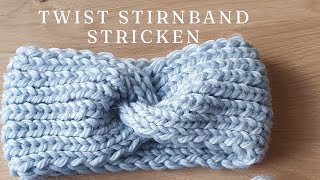 WOW Einfaches Stirnband stricken mit Schleifentwist  Für Anfänger geeignet [upl. by Kuehnel443]