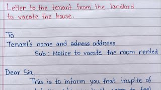 letternotice to the tenant from the landlord to vacate the house [upl. by Catina]