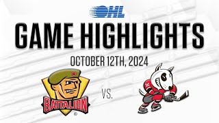 OHL Highlights North Bay battalion  Niagara Ice Dogs Oct 12 2024 [upl. by Yadrahc]