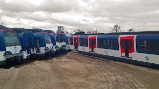 Anciennes rames RATP MS 61 du RER A ferraillées [upl. by Kravits]