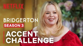 Nicola Coughlans Shares her Many Accents  Bridgerton  Netflix [upl. by Behl]