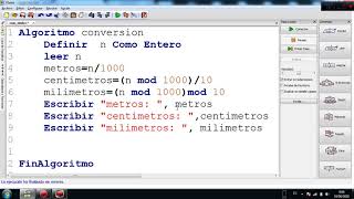 Algoritmos en Pseint y C Milímetros a metros centímetros y milímetros [upl. by Analli]