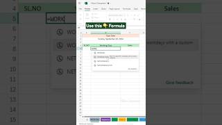 Workday formula in Excel 🔥 WorkdayIntl use ✅ Stop typing manually 🚫 exceltricks exceltips excel [upl. by Maryanna]