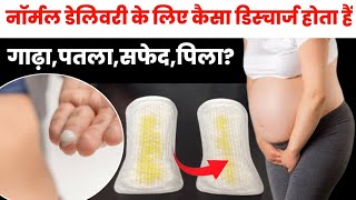 नॉर्मल डेलिवरी के लिए कैसा डिस्चार्ज होता है गाढ़ापतलासफेदपिलाSymptoms of normal delivery [upl. by Ahsirtap]