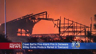 Crews Battle 5Alarm Fire At Willey Farms Produce Market [upl. by Loma]