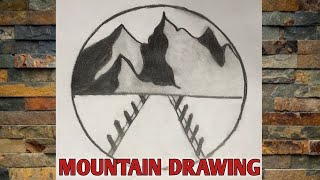 How to draw mountains step by step easy  draw mountains in 3 minutes [upl. by Neerod]