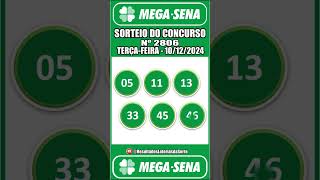 Resultado do Sorteio da Mega Sena Concurso Nº 2806 shorts resultadosloteriasdasorte [upl. by Ahsirt]