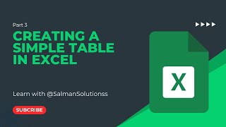 Part 3  Creating a Simple Table  EXCEL TABLE  DATA ORGANIZATION [upl. by Eybbob]