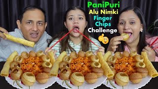 PANIPURI GILO CHATPATE EATING CHALLENGE WITH CHOPSTICKS BudaBudiVlogs [upl. by Christian738]