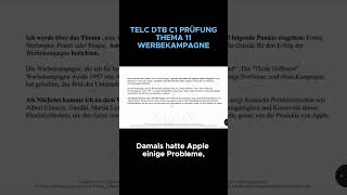 Thema 11 Werbekampagne telc DTB C1 Prüfung Mündlich Teil 1 c1 deutsch deutschlernen telc [upl. by Smitt597]