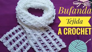 Cómo hacer Bufanda a Crochet Chalina a Croché TutorialEasy Crochet Scarf  How To Crochet a Scarf [upl. by Reibaj507]