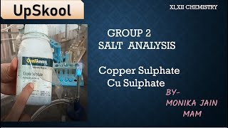 Salt Analysis Group 2 Copper Sulphate Class XI XII Chemistry Chemistry classes by Monika Jain [upl. by Esma]