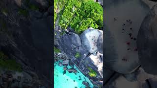 Aerial view of Similan Island Thailand 🏝️ SimilanIsland TropicalParadise ThailandViews [upl. by Eppie]