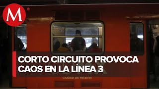 Metro de CdMx vuelve a fallar así fue el corto circuito en la Línea 3 [upl. by Sully]