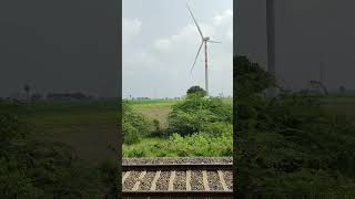 Windmill from train 🚆🚂trending train indianrailways youtubeshorts railway windmill ytshorts [upl. by Obbard]