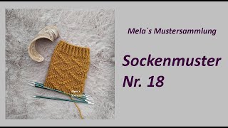 Sockenmuster Nr 18  Muster in Runden stricken [upl. by Durrell]