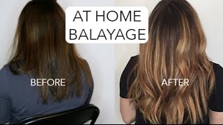 HOW TO DIY BALAYAGE  DARK HAIR [upl. by Fishback158]