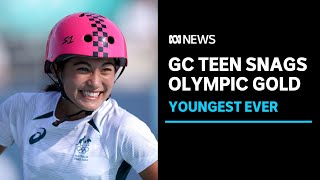 Recordbreaking Queensland teen wins Olympic gold  ABC News [upl. by Noyrb]