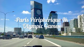 Paris Drive 4k  Périphérique during Olympic Games  August 8th [upl. by Stormi465]