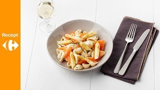 Romige pasta met witte asperges gerookte zalm en verse kruiden [upl. by Briny690]