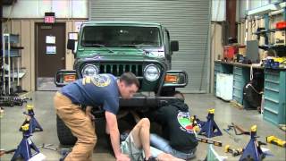 Rubicon Express Lift Kit Install HD [upl. by Airdnaxela560]