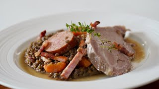 French Green Lentils Stew with Salted Pork – Bruno Albouze [upl. by Digdirb35]