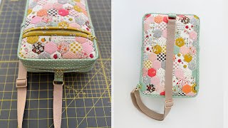 How to sew a Swing amp Sling Bag  iPad Bag  Zippered Pocket Bag Sewing [upl. by Llevol889]