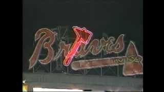 RARE Atlanta Braves Tomahawk Chop the Neon Tomahawk lights at Turner Field [upl. by Hofmann]