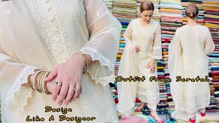 How to Design a Dress Like A Designer  Eid Dress Designing  Outfit From ScratchWedding Season [upl. by Russi]