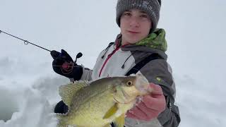 ICE FISHING BIG FLOWAGE CRAPPIES  Ice Fishing Week in Review [upl. by Airdnoed740]