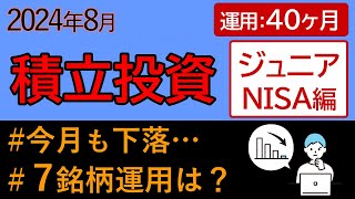 2024年8月quotジュニアNISA積立投資quot成績（運用期間：40ヶ月）【第108回】下落相場でどうなったのか？？ [upl. by Eissak]