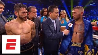 Vasiliy Lomachenko defeats Jorge Linares by knockout in the 10th round  ESPN [upl. by Anak]