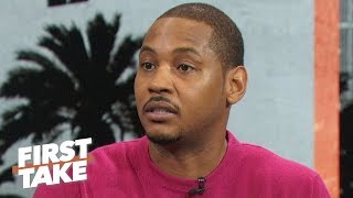 Carmelo Anthony talks leaving Rockets I felt fired CP3 and Harden didnt know  First Take [upl. by Eneres881]