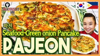 Easy Korean Recipe in Tagalog PAJEON Korean SeafoodGreen onion Pancake [upl. by Ettie592]