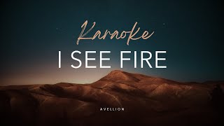 I See Fire Ed Sheeran  Acoustic Karaoke with Lyrics [upl. by Nerrag]