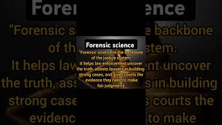 Forensic science is the backbone forensicscience science facts ytshort [upl. by Erdied]