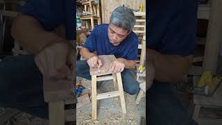 I repair cracks in wooden bench boards Professional carpenter Mortise and tenon craftsmanship [upl. by Einobe]