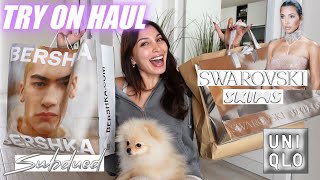 TRY ON HAUL 650€ 🤑🛍️ SKIMS x SWAROVSKI SUBDUED UNIQLO etc   MelissaTani [upl. by Helbonnas]