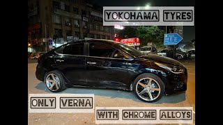 Only Hyundai Verna With Chrome Alloys In India 😱😱  Verna Modified  Black Verna Modified [upl. by Carlock]