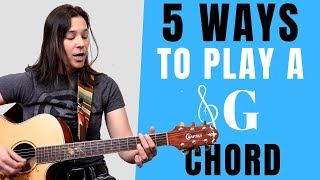 5 Ways To Play A G Chord On Guitar  Easiest to Hardest [upl. by Sibyl555]