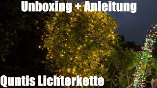 Quntis 400 LED 2m Lichterkette Weihnachtsbaum Christbaumbeleuchtung mit Ring Unboxing und Anleitung [upl. by Sirromed354]