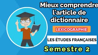 Larticle de dictionnaire📚 explication détaillée ✌️ [upl. by Verdie]