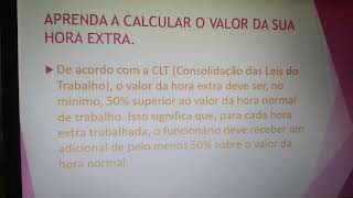 calculando o valor da hora extra [upl. by Lengel67]