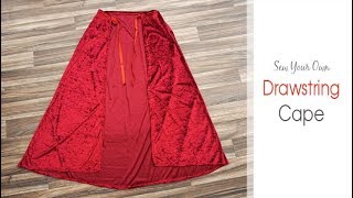 How to Sew a Cloak with 1 Metre of Fabric   Red Velvet Cape Tutorial for Halloween or Christmas [upl. by Rosmarin465]