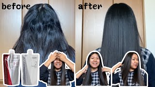 DIY Hair Rebonding at Home 2022  Shiseido Permanent Hair Straightening  Procedure amp Honest Review [upl. by Yssor7]