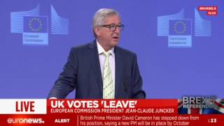 European Commission President JeanClaude Juncker press conference after Brexit vote [upl. by Moynahan]