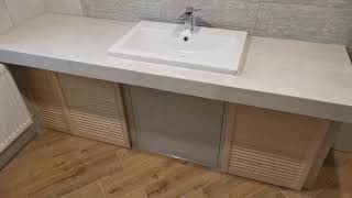 Тумба под умывальник с жалюзийными дверцами Washbasin cabinet with louvered doors [upl. by Jaycee]