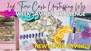 CASH UNSTUFFING 54 WEEK SAVINGS CHALLENGE  LOOK AT NEW A5 ALPHA SAVINGS CHALLENGE [upl. by Nazar407]